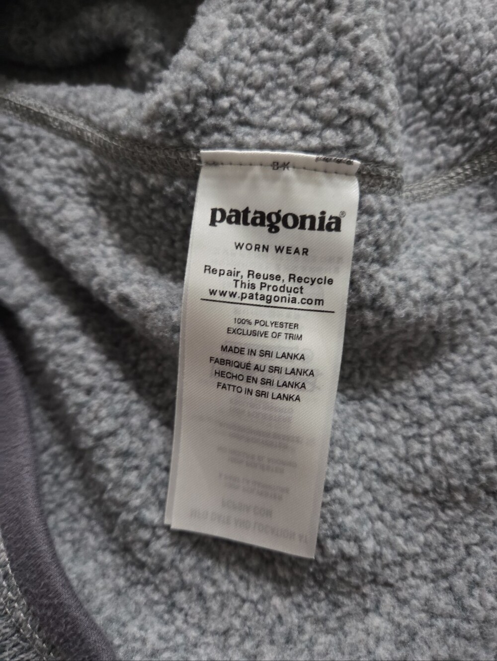 Patagonia Men's Better Sweater  Heather Gray Zip-Up Fleece Jacket. L - Picture 5 of 6